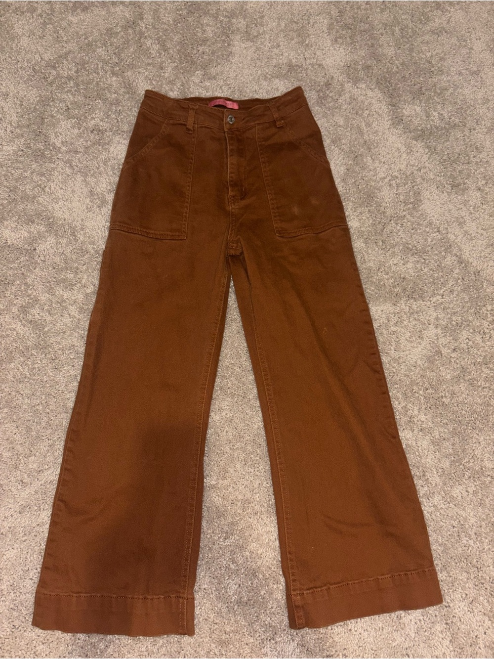 Signature 8 Rust Brown Wide Leg High Waisted Carpenter Utility Jeans Small